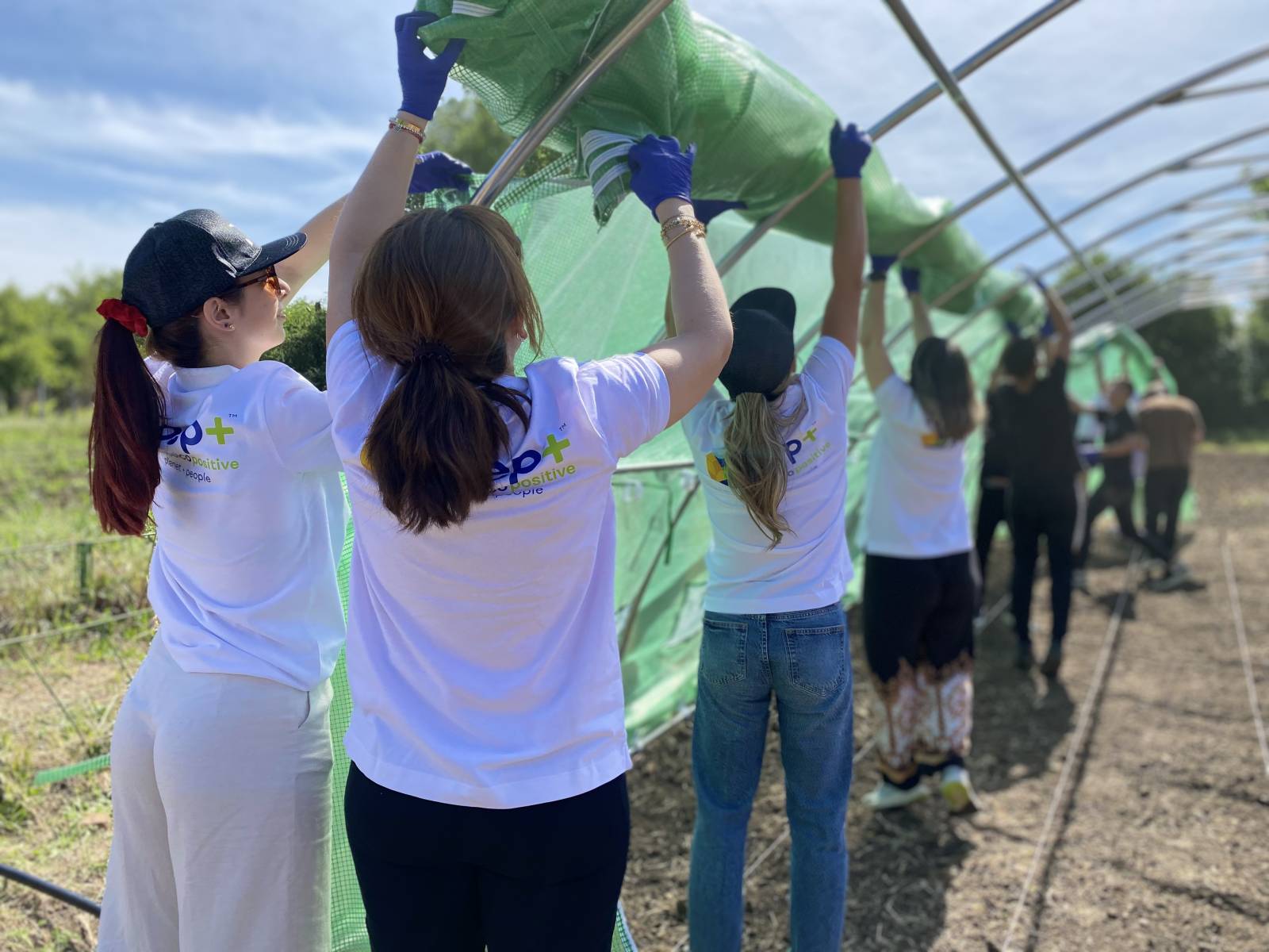 Echipa World Vision alături de angajații PepsiCo au construit un solar și au amenajat o livadă