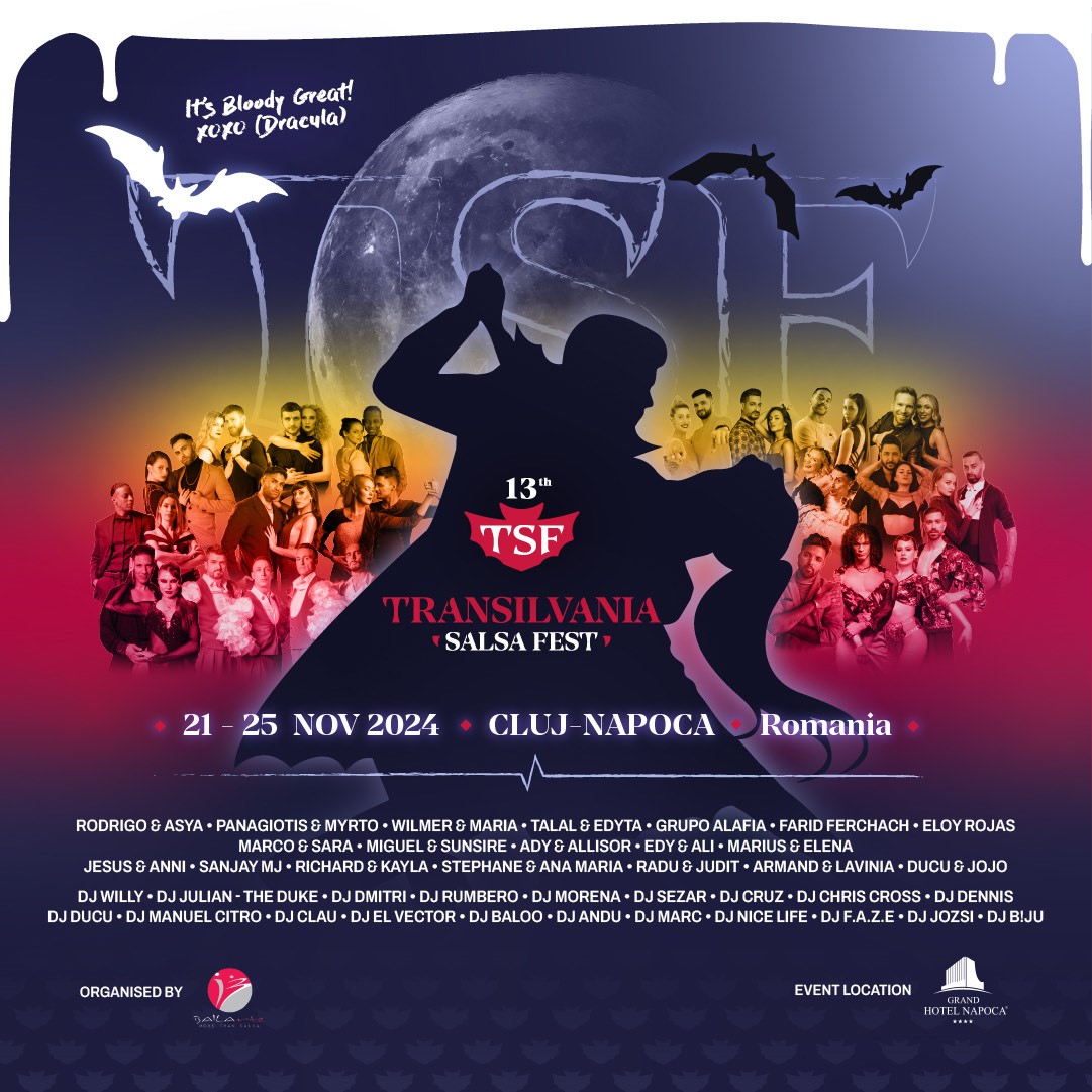 Transilvania Salsa Fest: 4 zile de ritmuri latino și energie explozivă, 21-25 noiembrie 2024