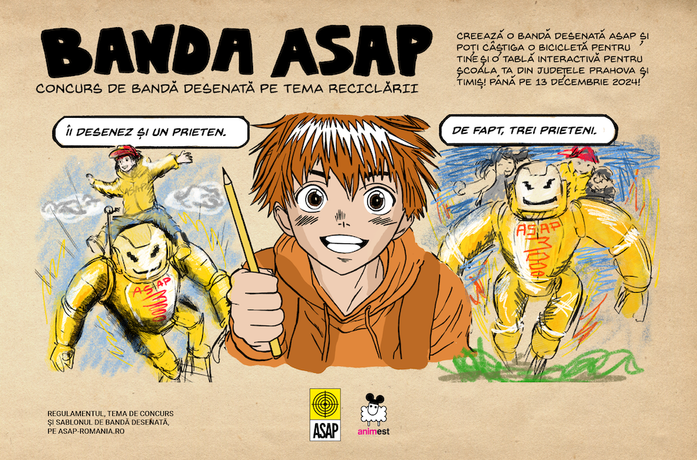 Banda ASAP: eroii reciclării, așa cum și-i imaginează și îi desenează elevii din România