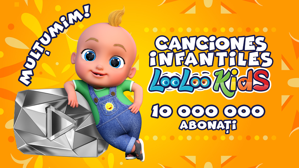 LooLoo Kids primește al doilea „buton de diamant” din partea YouTube pentru canalul său în limba spa...