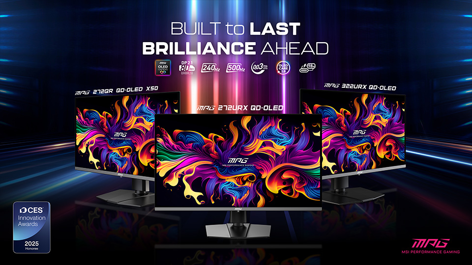 MSI lansează la CES 2025 primele monitoare QD-OLED 4K 240Hz și QHD