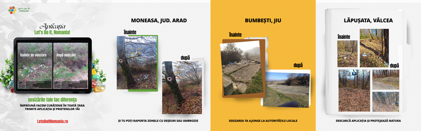 Peste 569 tone de deșeuri și ambrozie colectate în 6 luni cu aplicația Let's Do It, România