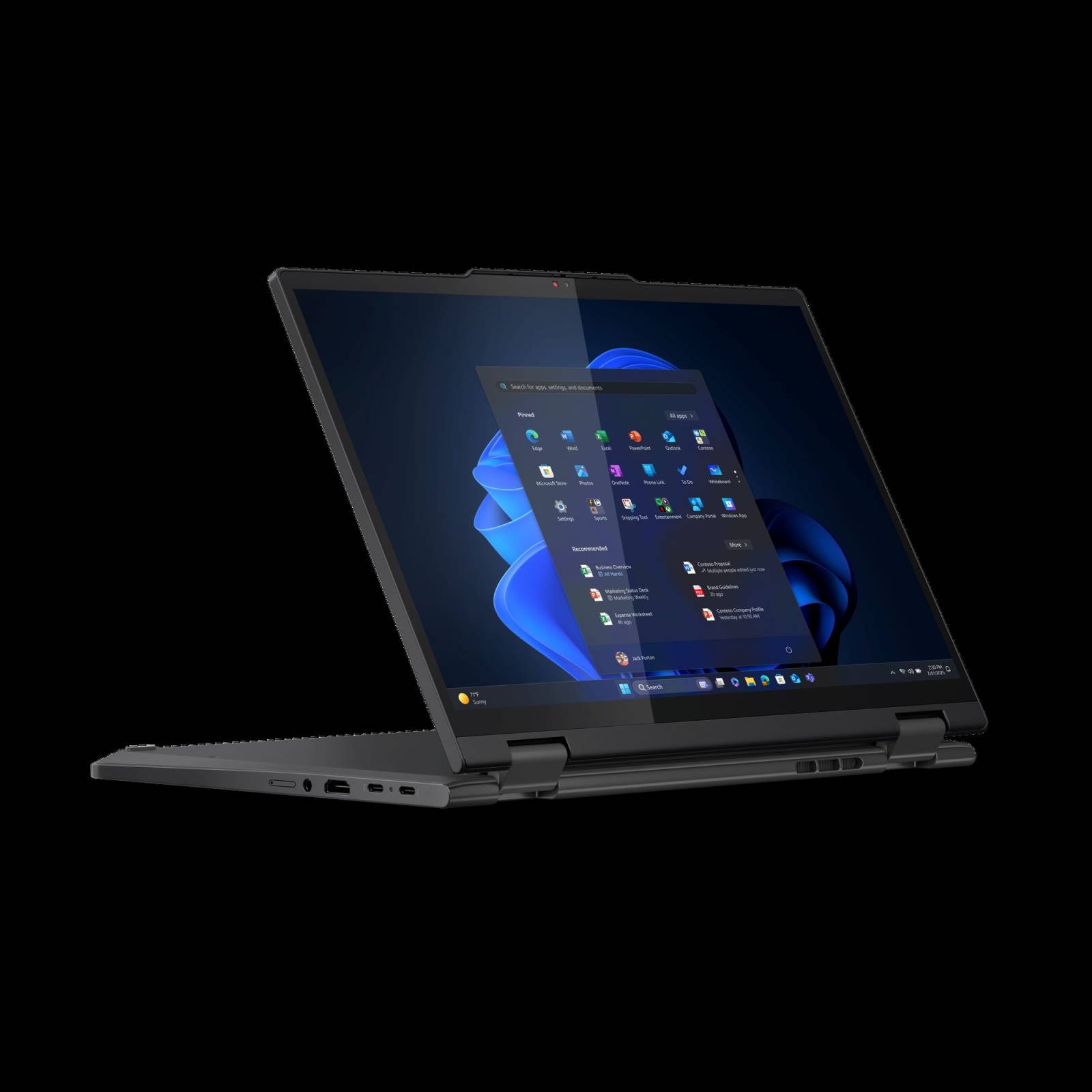 Lenovo a prezentat noi laptopuri din gama ThinkPad și ThinkBook 3 01 ThinkPad T14s 2 in 1 1 Eclipse Black WWANIRCamera Presentation