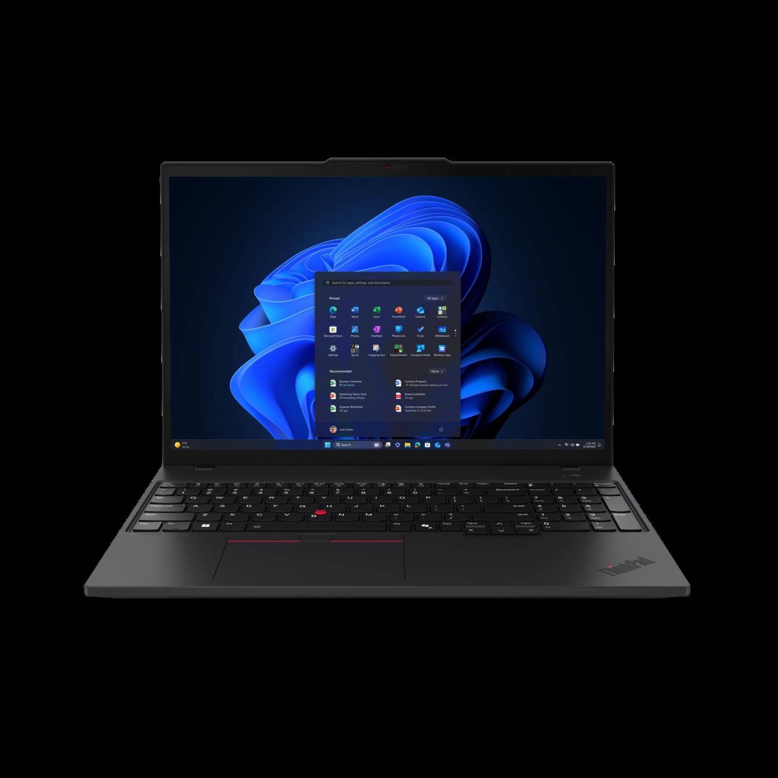 Lenovo a prezentat noi laptopuri din gama ThinkPad și ThinkBook 5 16 ThinkPad T16 4 Eclipse black IRCameraBlueBloomnologo B C cover