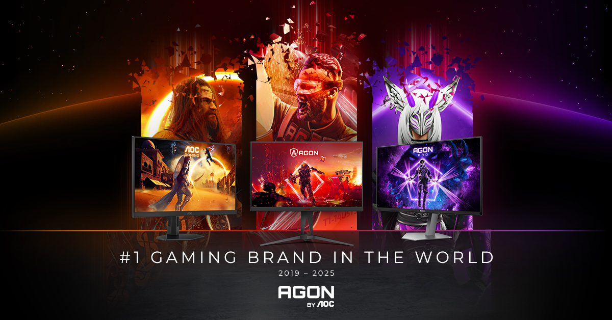 AGON by AOC, desemnat brandul de monitoare de gaming nr. 1 din lume pentru al șaselea an consecutiv