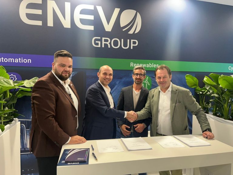 Thomas Jungreithmeir Director General Radu Brasoveanu Director Tehnic al ENEVO Group Marco Mamoli Director Filiala RomaniaEduard Meiloiu Renewables Executive Director