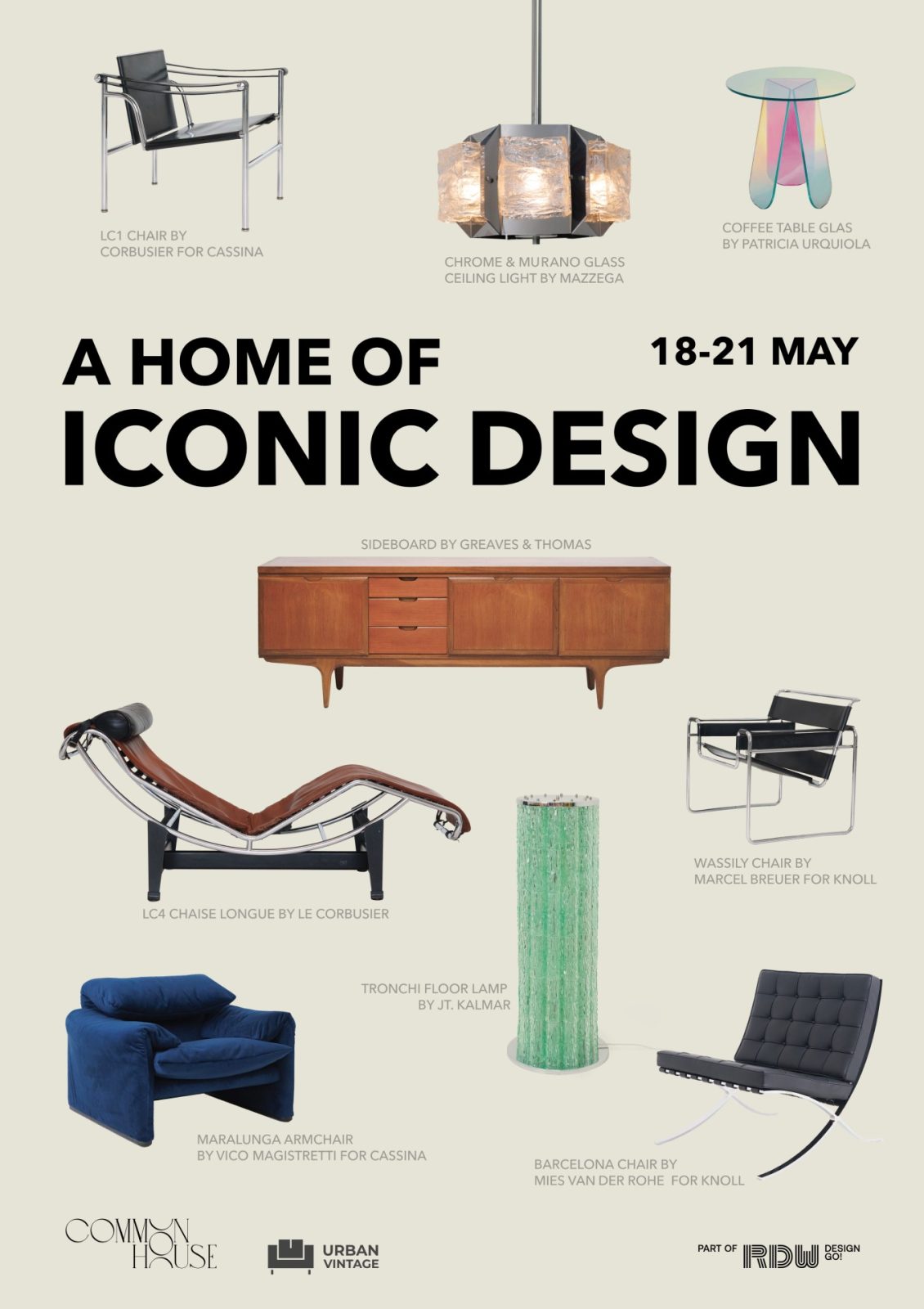 Expoziția A Home of Iconic Design aduce la București unele dintre cele mai emblematice piese de mobilier din istoria contemporană 1 a home of iconic design poster