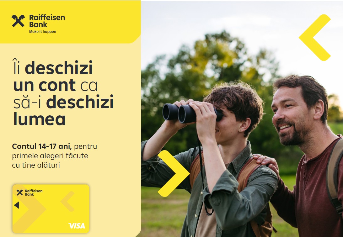 Raiffeisen Bank lansează contul destinat adolescenților