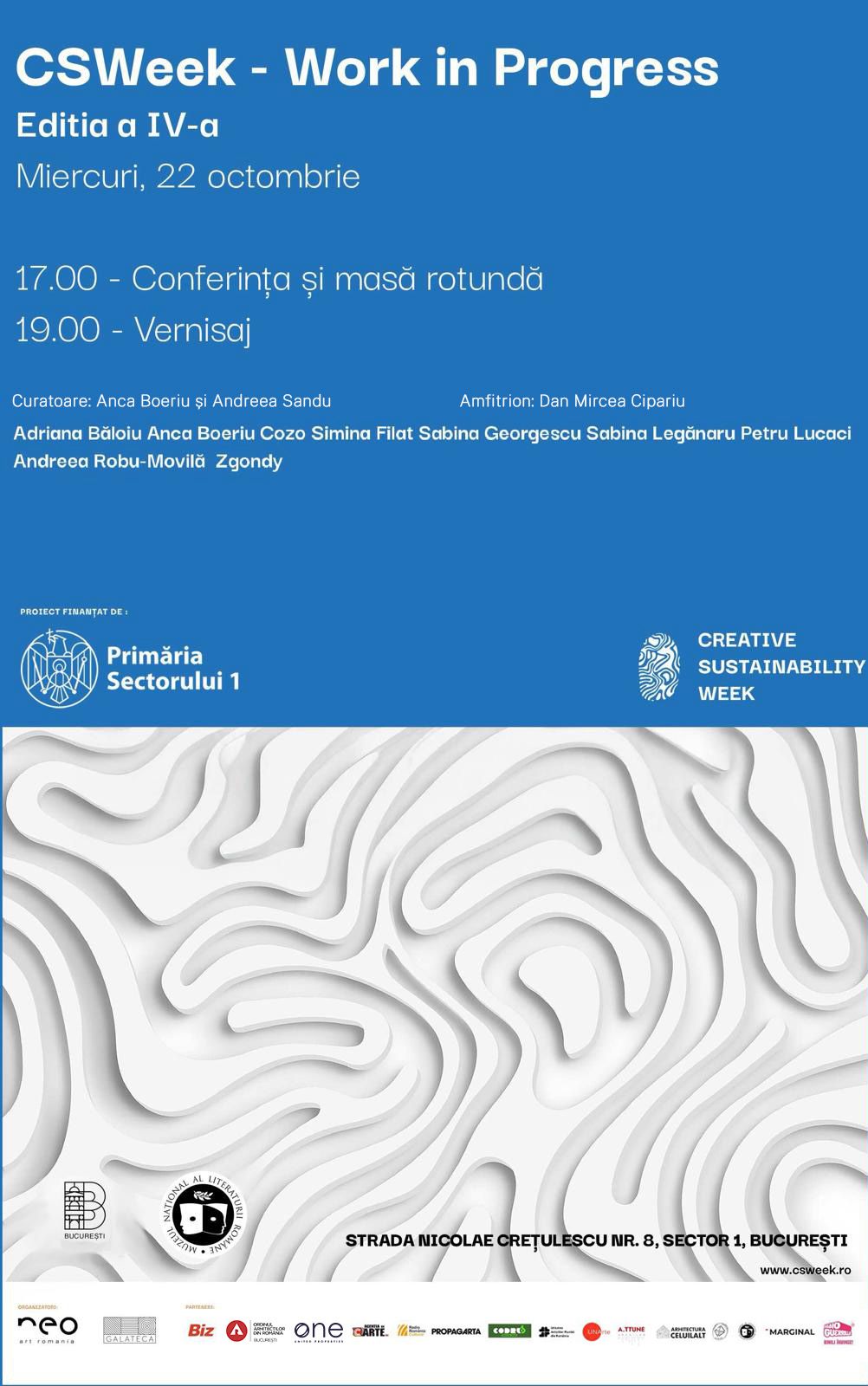 CSWeek – Săptămâna Sustenabilității Creative, Ediția a IV-a, își deschide porțile pe 22 octombrie la Muzeul Național al Literaturii Române 1 WhatsApp Image 2025 10 15 at 16.18.13