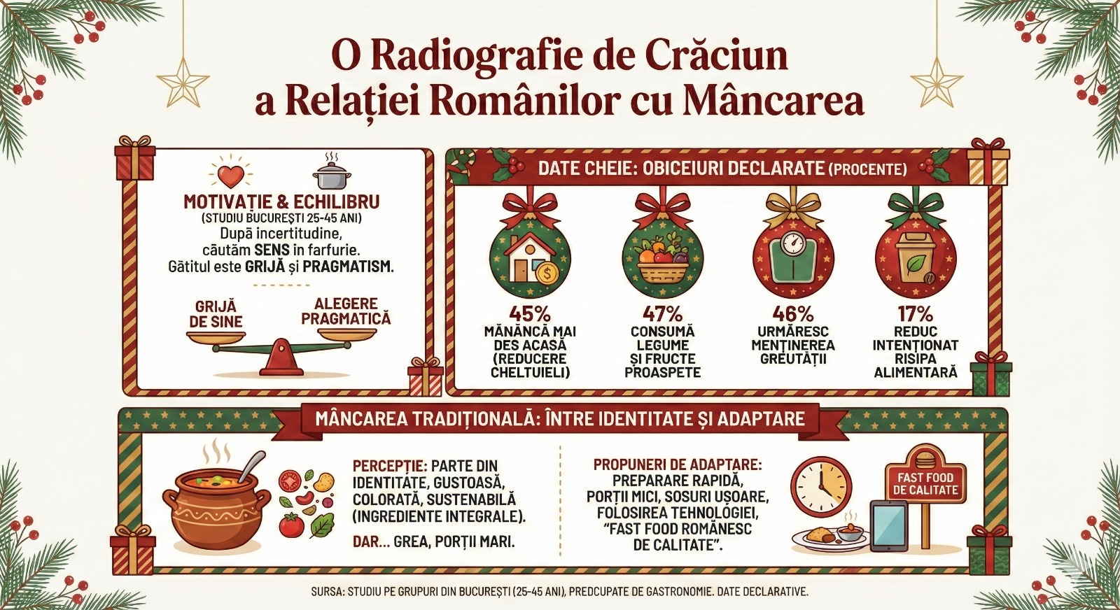 Studiu Amintiri Gustoase: Aproape jumătate dintre români gătesc mai mult acasă pentru a economisi 3 Radiografia de Craciun a relatiei romanilor cu mancarea