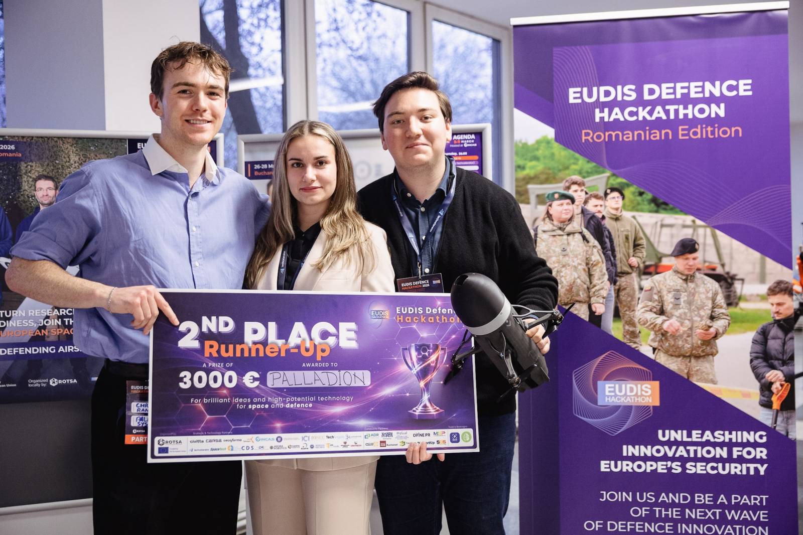 Un sistem de detecție a dronelor, construit de un startup românesc a câștigat competiția EUDIS 1 Palladion Systems Locul II Hackathon EUDIS 3