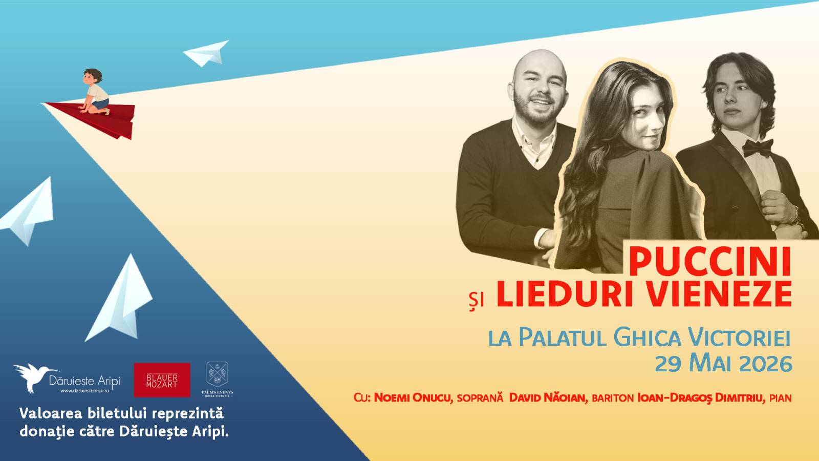 Muzica dăruiește aripi la Palatul Ghica Victoriei cu Dăruiește Aripi