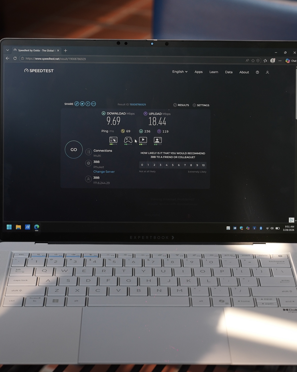 Chill SIM: Conectați la viteză maximă 5 Comparatie viteza internet laptop vs ChillSIM in Thailanda 1