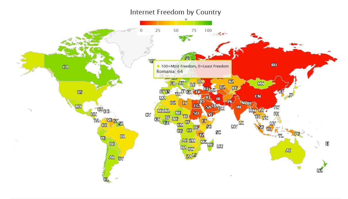 Care sunt țările cu cel mai liber Internet 1 Libertatea presei dupa tara