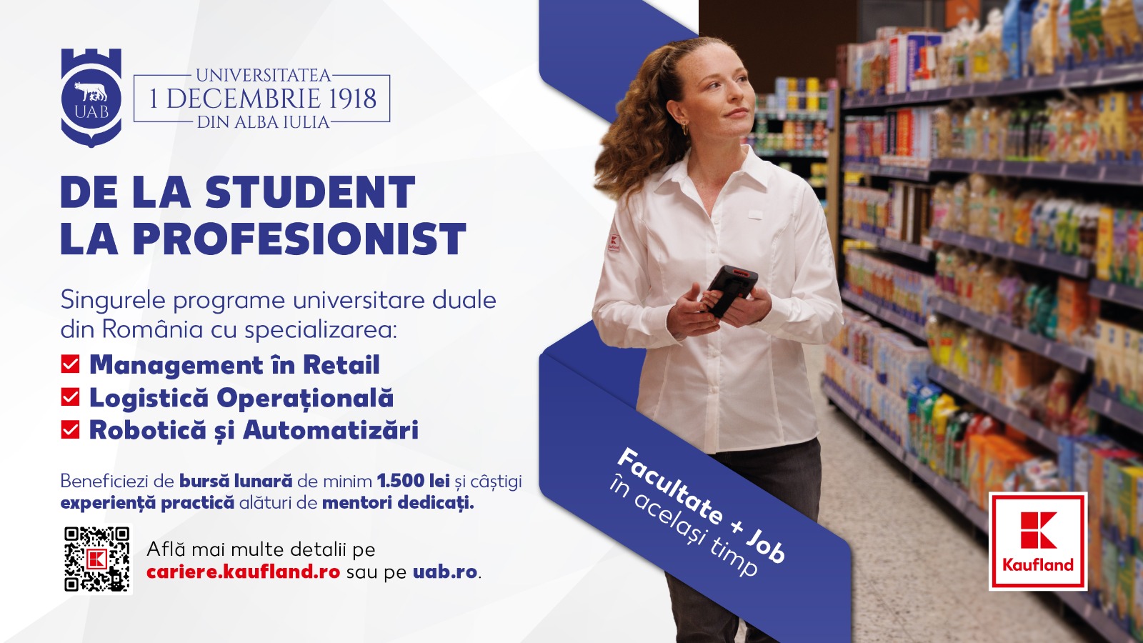 Kaufland deschide înscrierile pentru programele universitare de studiu dual în vânzări și logistică 1 Program Universitar Dual Kaufland x UAB 1
