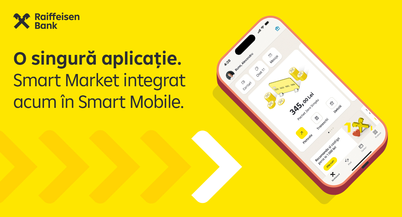Raiffeisen Bank integrează Smart Market direct în Smart Mobile 3 Raiffeisen SmartMobile