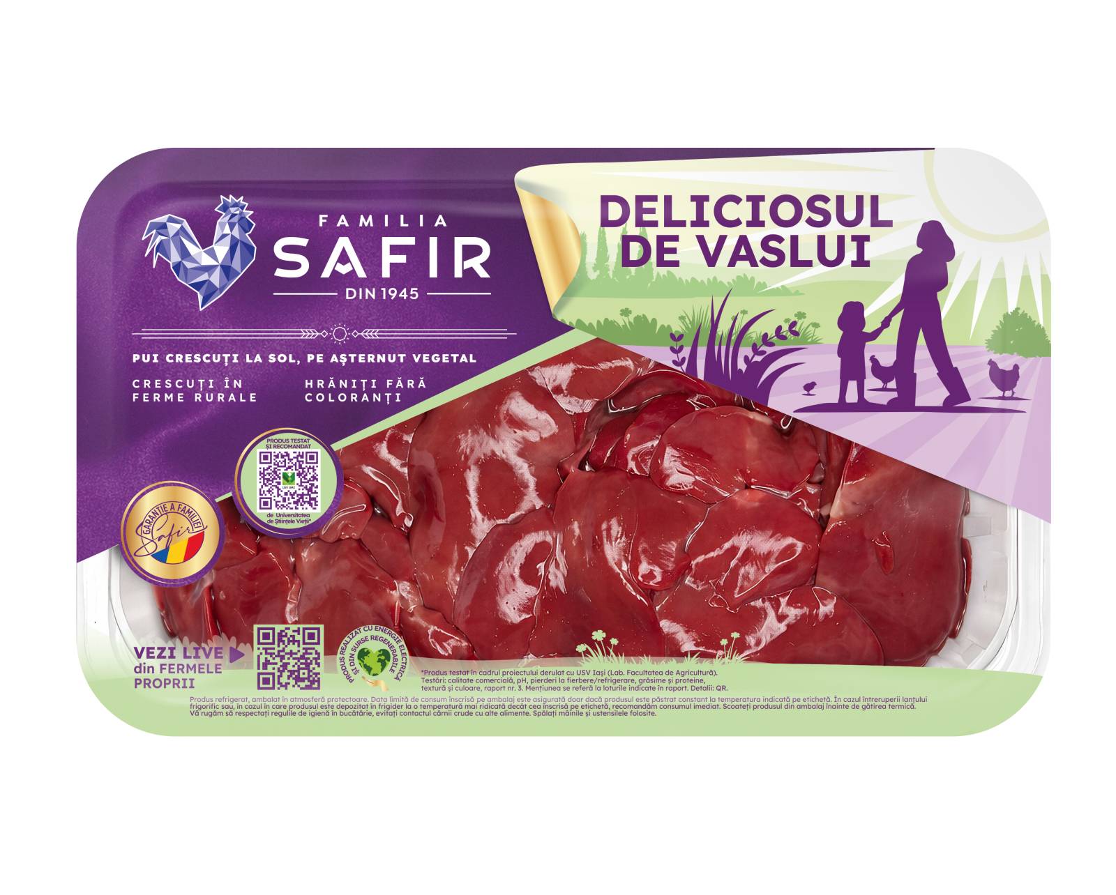 Familia Safir lansează noi ambalaje pentru gamele sale de produse și își consolidează promisiunea de pui corect, ca pentru copiii noștri 8 DV Ficat ATM 1000g 04 2026