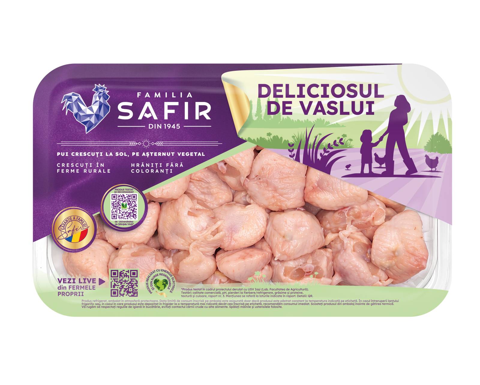Familia Safir lansează noi ambalaje pentru gamele sale de produse și își consolidează promisiunea de pui corect, ca pentru copiii noștri 11 DV Tartita ATM 1000g 04 2026