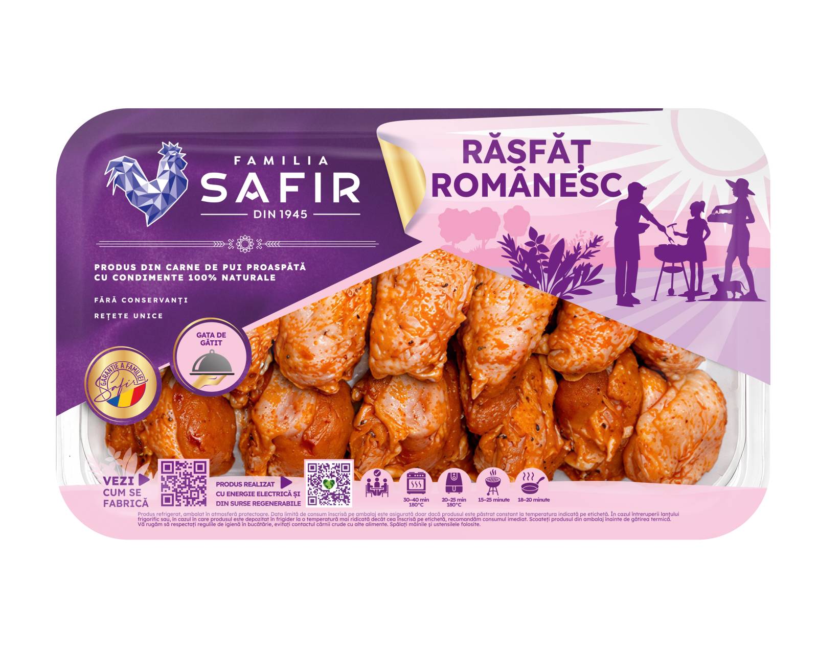Familia Safir lansează noi ambalaje pentru gamele sale de produse și își consolidează promisiunea de pui corect, ca pentru copiii noștri 10 RR AripiCondimentateClasic ATM 1000g 04 2026