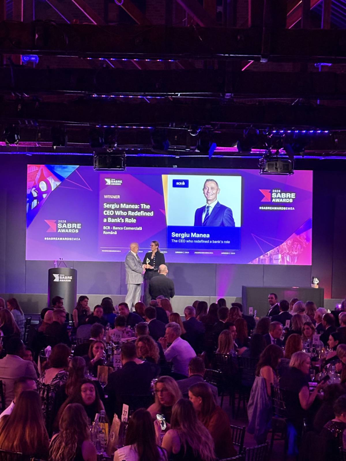 Sergiu Manea, CEO BCR, desemnat CEO of the Year la SABRE Awards EMEA 2026