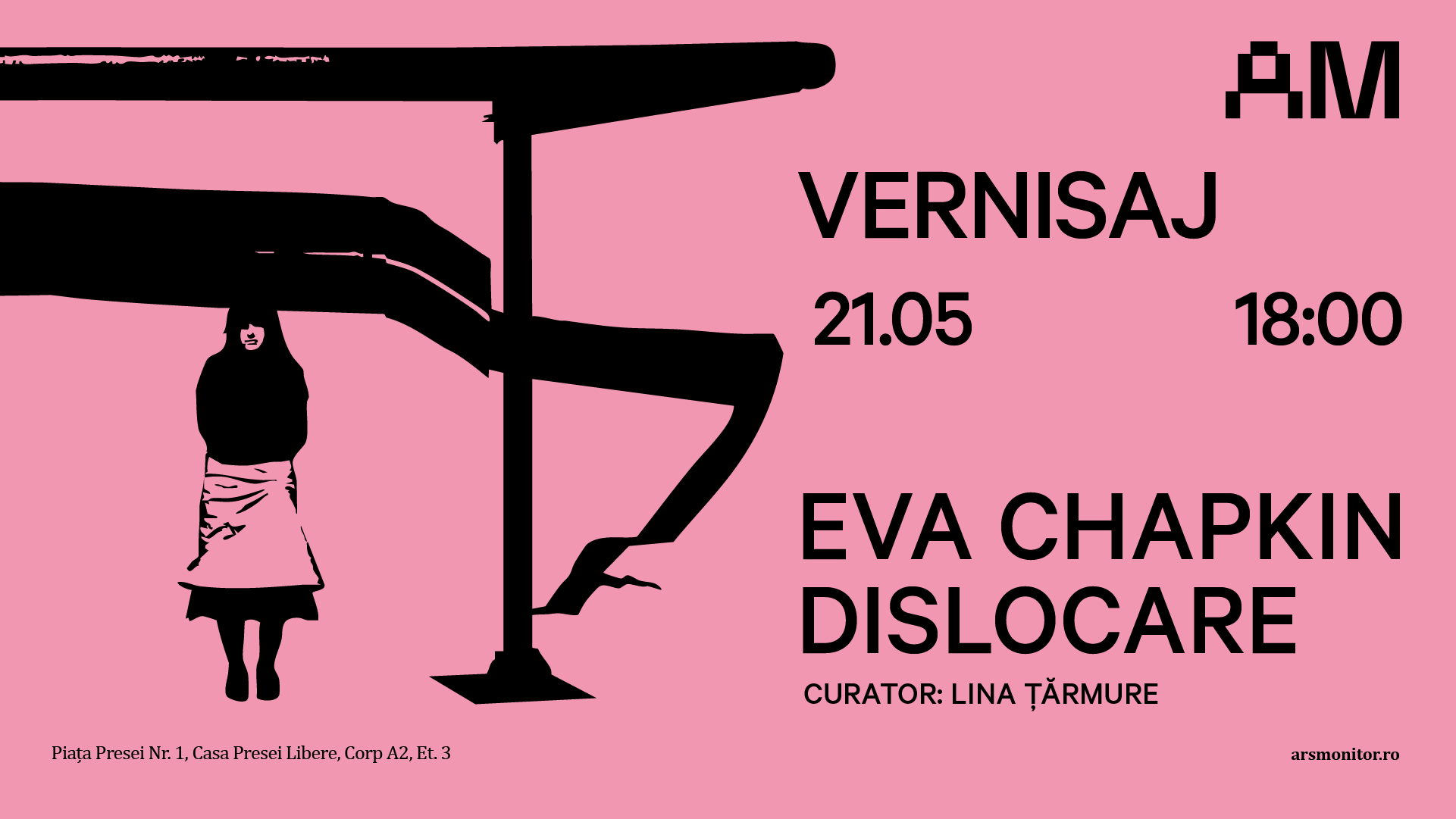 Arsmonitor prezintă expoziția Eva Chapkin: Dislocare 2 Webbanner horizontal format Arsmonitor anunta vernisajul Eva Chapkin Dislocare