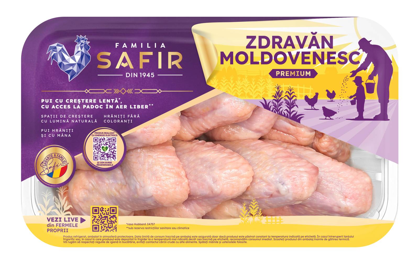 Familia Safir lansează noi ambalaje pentru gamele sale de produse și își consolidează promisiunea de pui corect, ca pentru copiii noștri 4 ZM AripiFaraVarf ATM 1000g 04 2026