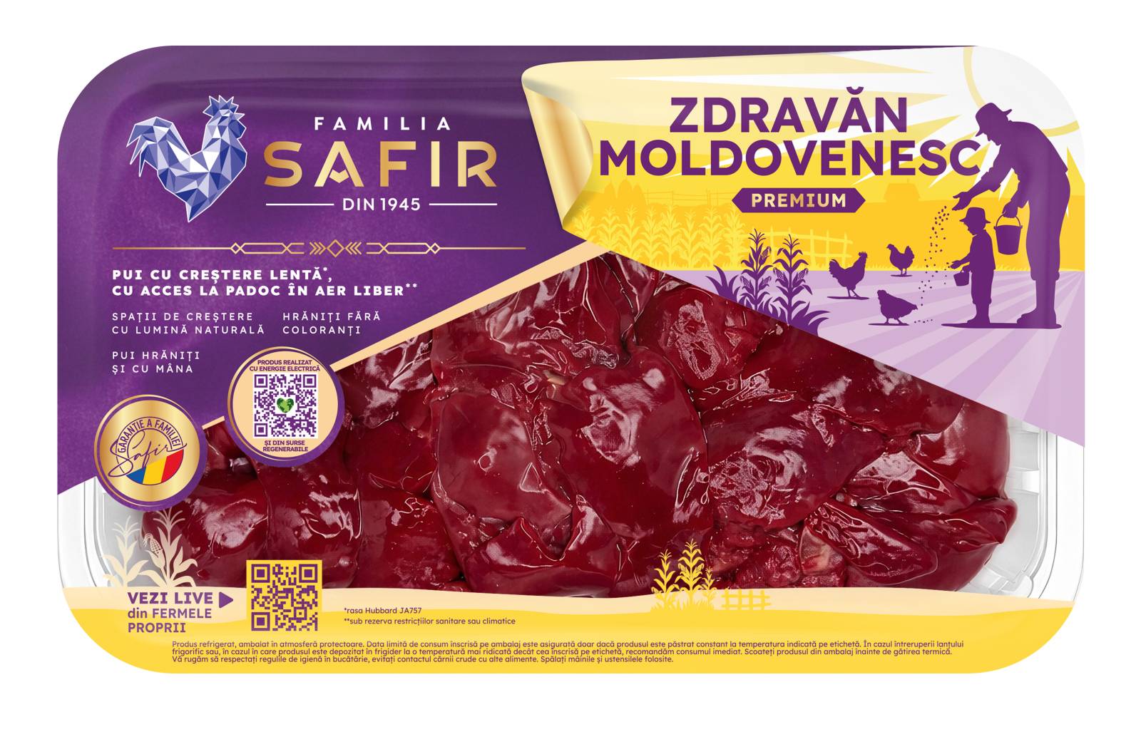 Familia Safir lansează noi ambalaje pentru gamele sale de produse și își consolidează promisiunea de pui corect, ca pentru copiii noștri 5 ZM Ficat ATM 1000g 04 2026