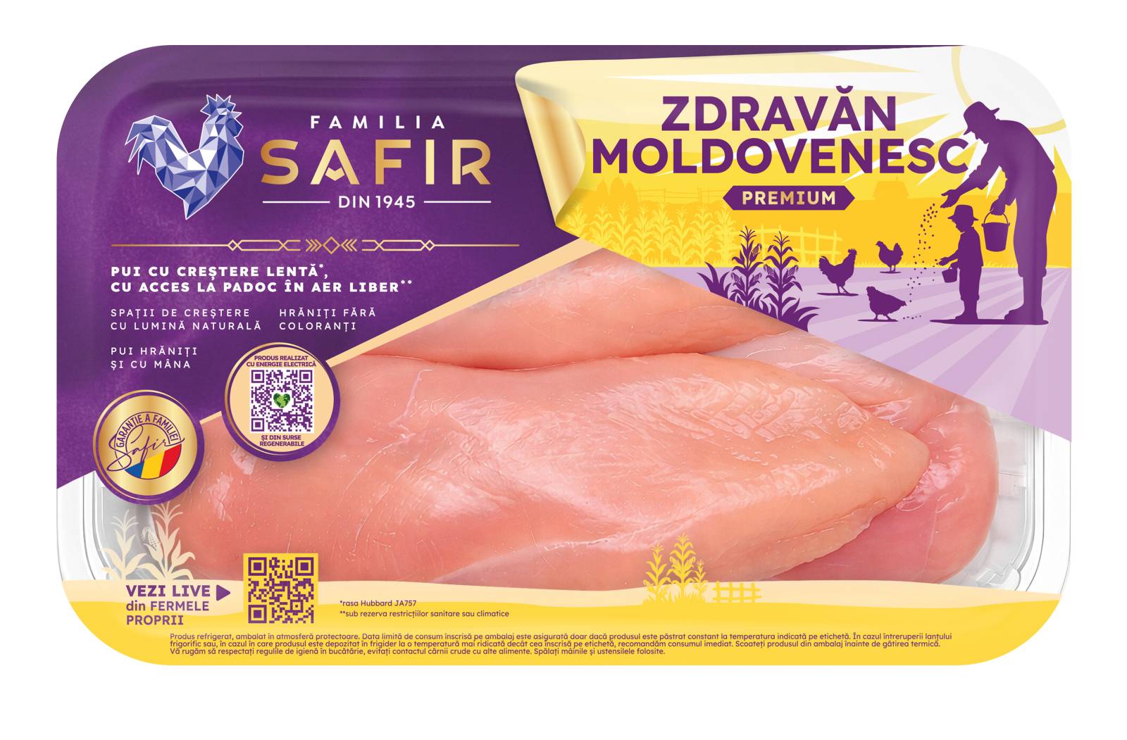 Familia Safir lansează noi ambalaje pentru gamele sale de produse și își consolidează promisiunea de pui corect, ca pentru copiii noștri 6 ZM PieptJumatatiFaraInner ATM 1000g 04 2026