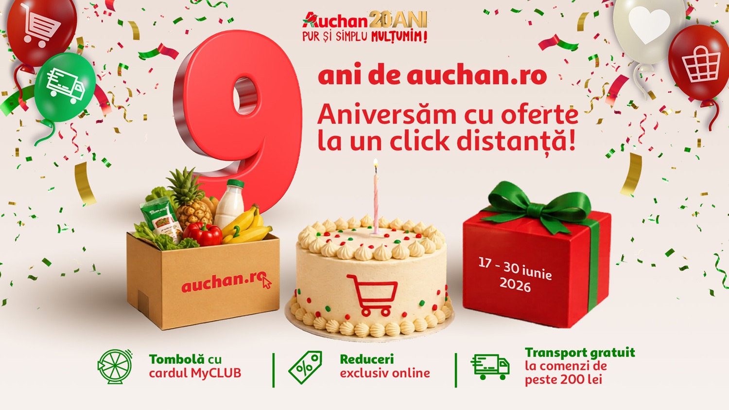 Auchan sărbătorește nouă ani de cumpărături online: 10 milioane de produse livrate în 2025 1 Auchan.ro 9 ani de cumparaturi online