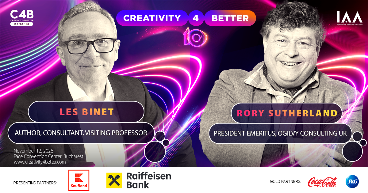 Rory Sutherland și Les Binet se alătură lui Mark Ritson în lineup-ul de Star Speakers al ediției aniversare Creativity4Better 1 RoryLes