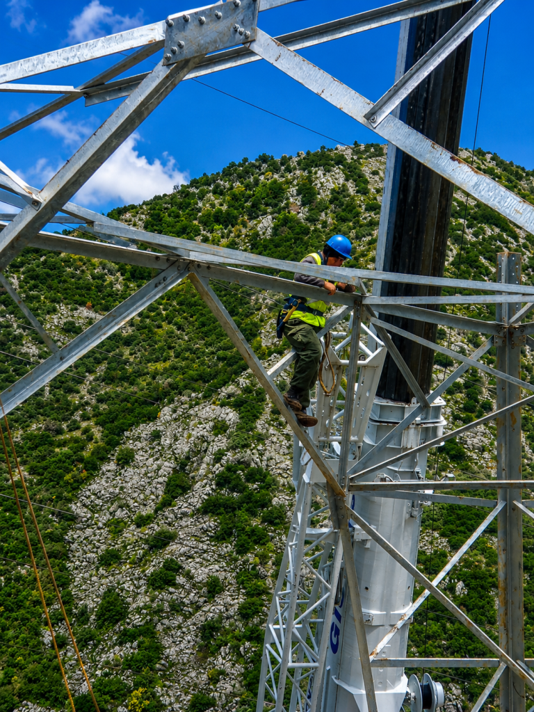 Montaj retea de inalta tensiune