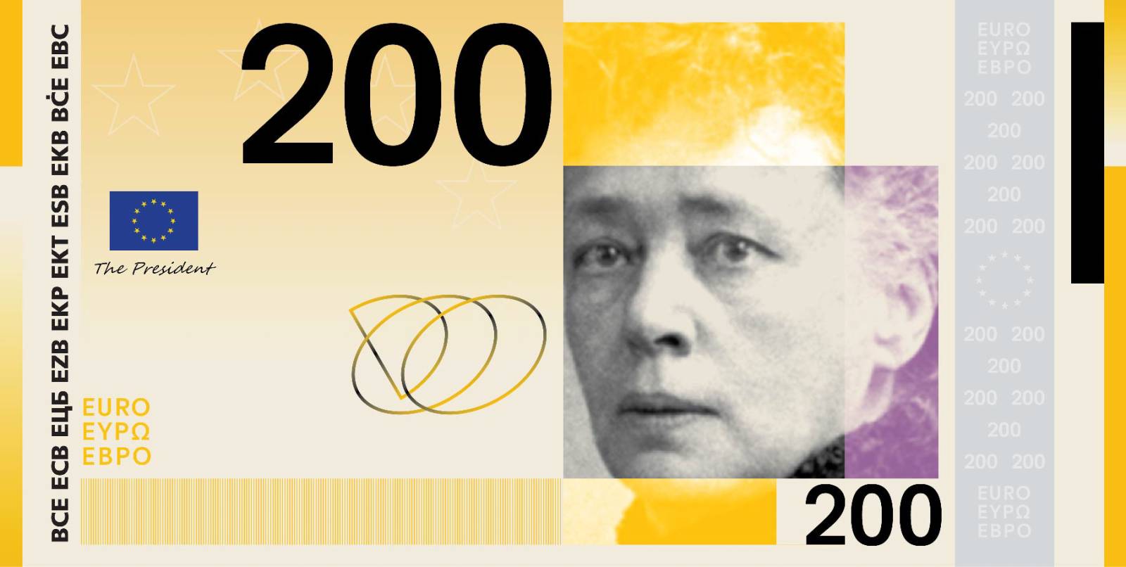 Noile bancnote Euro. Banca Europeană Centrală prezintă propunerile selectate pentru Euro 62 banknote design proposal a 200 front