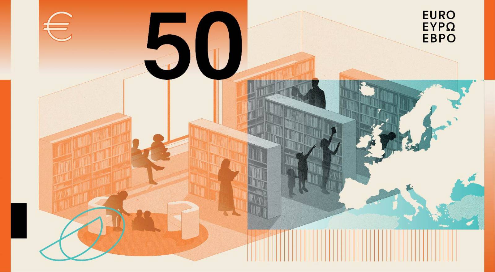 Noile bancnote Euro. Banca Europeană Centrală prezintă propunerile selectate pentru Euro 11 banknote design proposal a 50 back