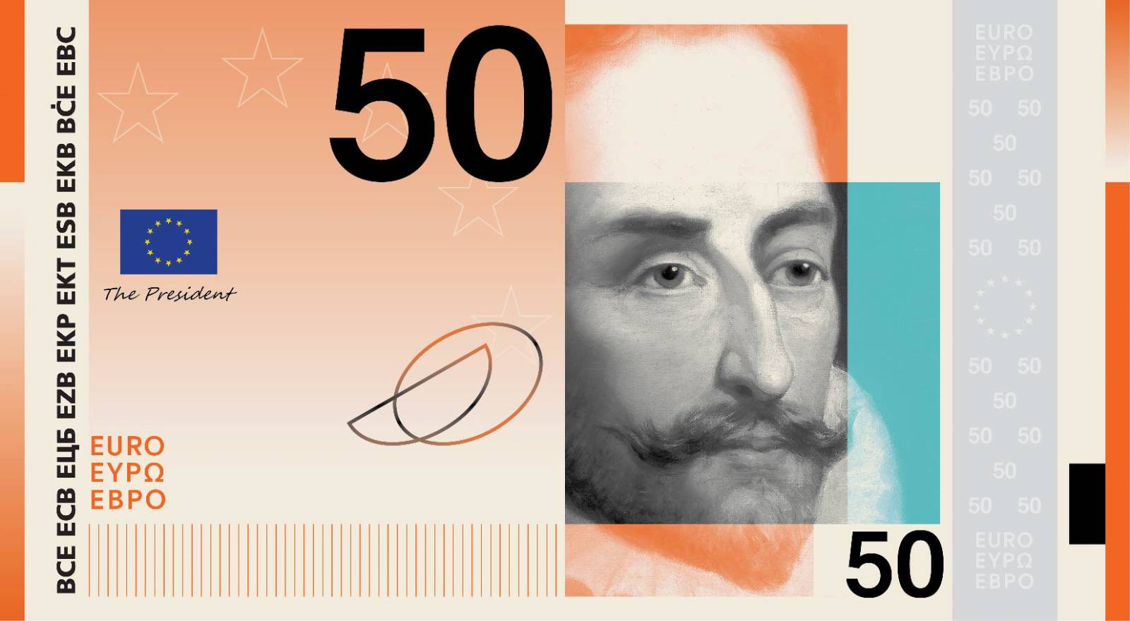 Noile bancnote Euro. Banca Europeană Centrală prezintă propunerile selectate pentru Euro 12 banknote design proposal a 50 front
