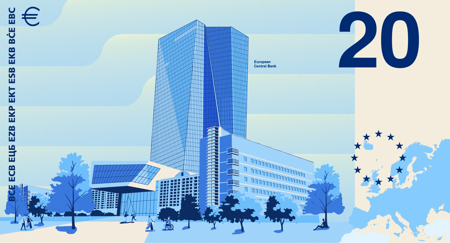 Noile bancnote Euro. Banca Europeană Centrală prezintă propunerile selectate pentru Euro 14 banknote design proposal b 20 back