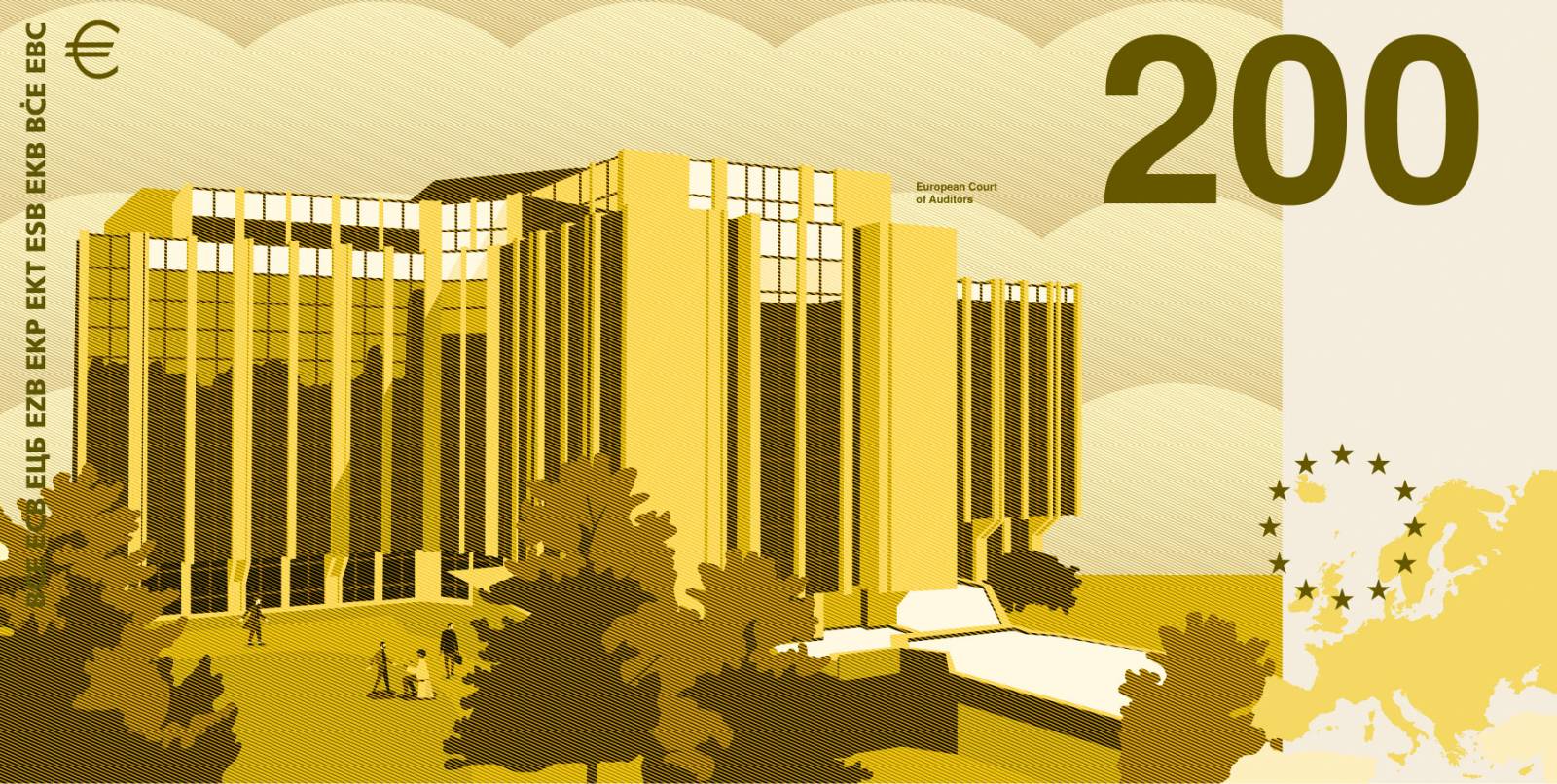 Noile bancnote Euro. Banca Europeană Centrală prezintă propunerile selectate pentru Euro 25 banknote design proposal b 200 back