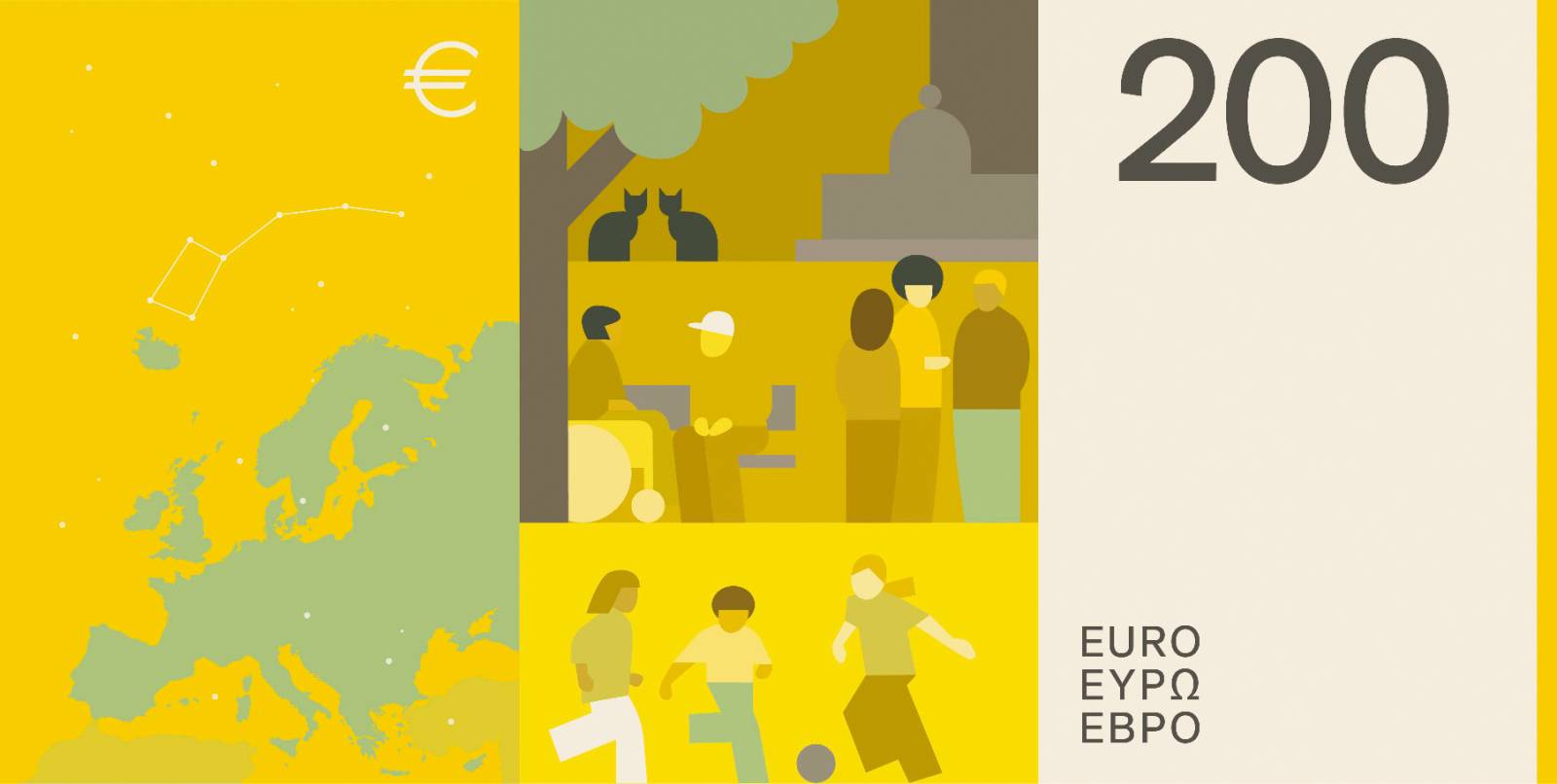 Noile bancnote Euro. Banca Europeană Centrală prezintă propunerile selectate pentru Euro 31 banknote design proposal c 200 back