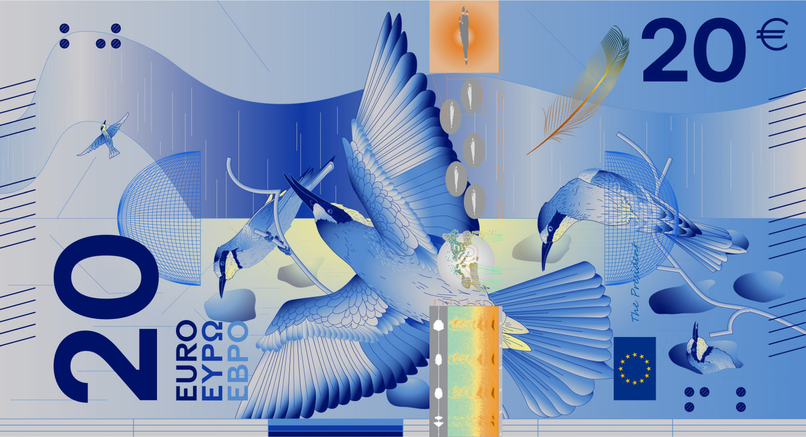 Noile bancnote Euro. Banca Europeană Centrală prezintă propunerile selectate pentru Euro 35 banknote design proposal d 20 front