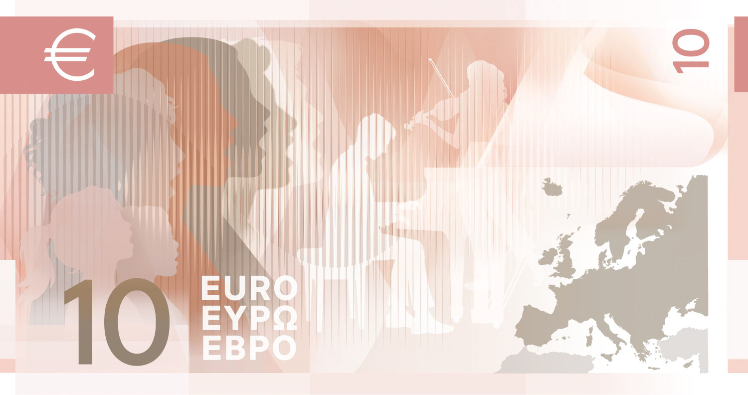 Noile bancnote Euro. Banca Europeană Centrală prezintă propunerile selectate pentru Euro 91 banknote design proposal e 10 back