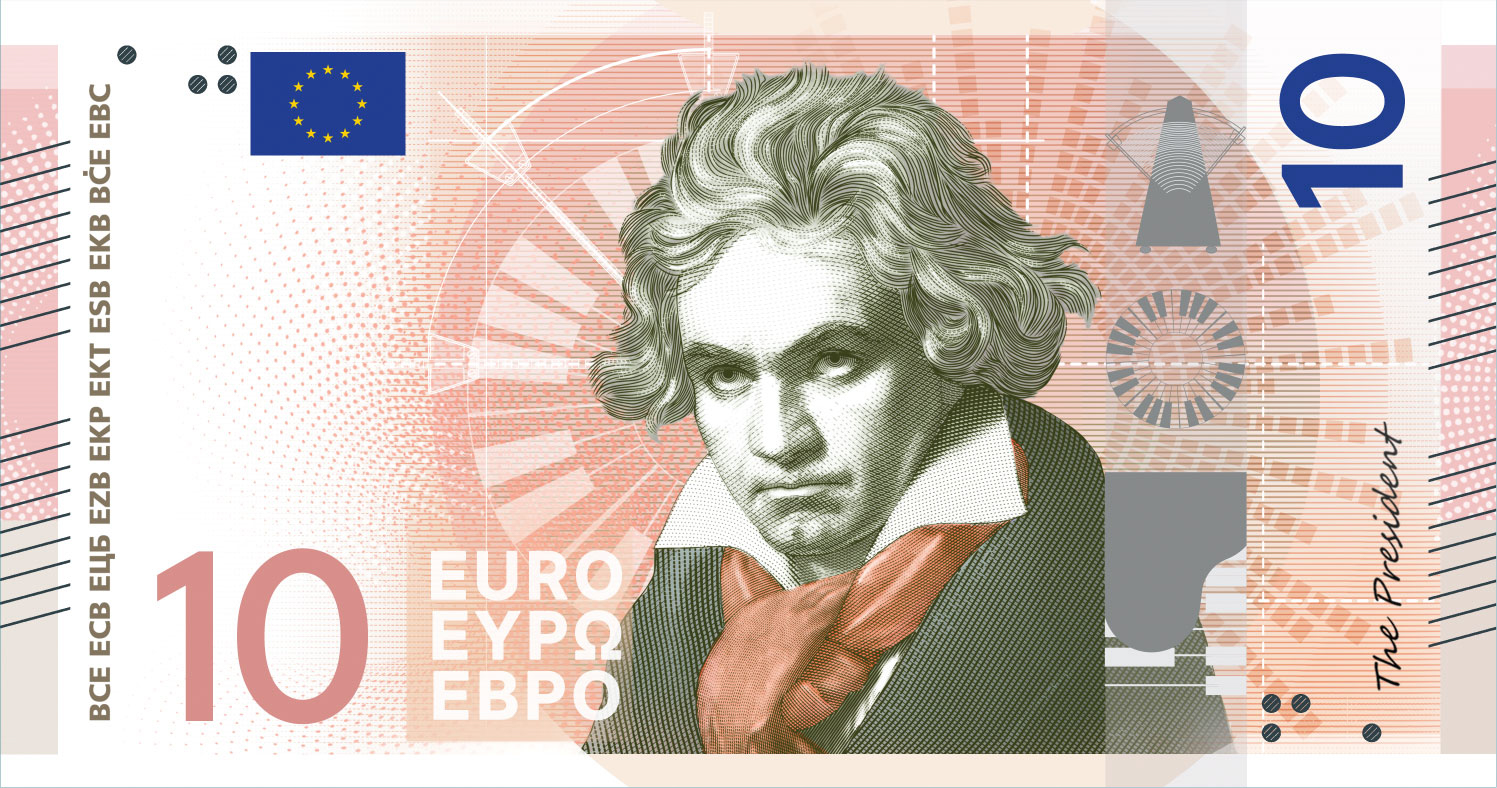 Noile bancnote Euro. Banca Europeană Centrală prezintă propunerile selectate pentru Euro 36 banknote design proposal e 10 front