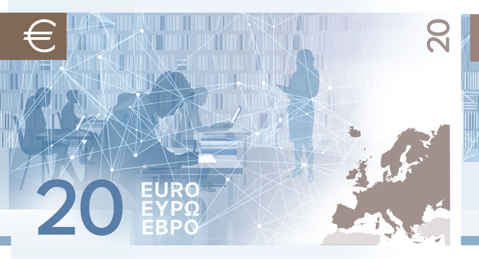 Noile bancnote Euro. Banca Europeană Centrală prezintă propunerile selectate pentru Euro 67 banknote design proposal e 20 back
