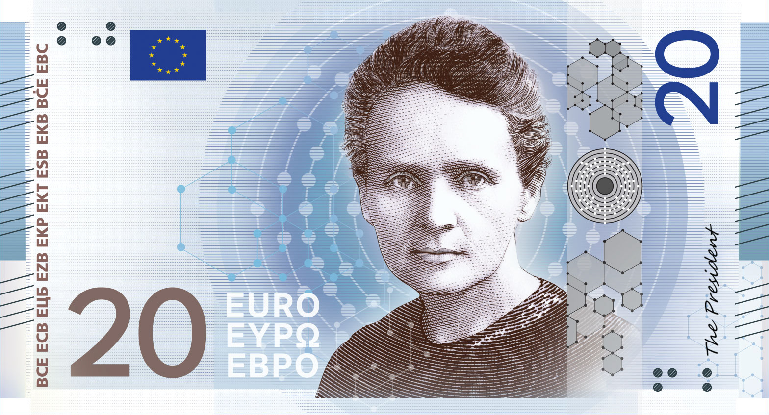 Noile bancnote Euro. Banca Europeană Centrală prezintă propunerile selectate pentru Euro 92 banknote design proposal e 20 front