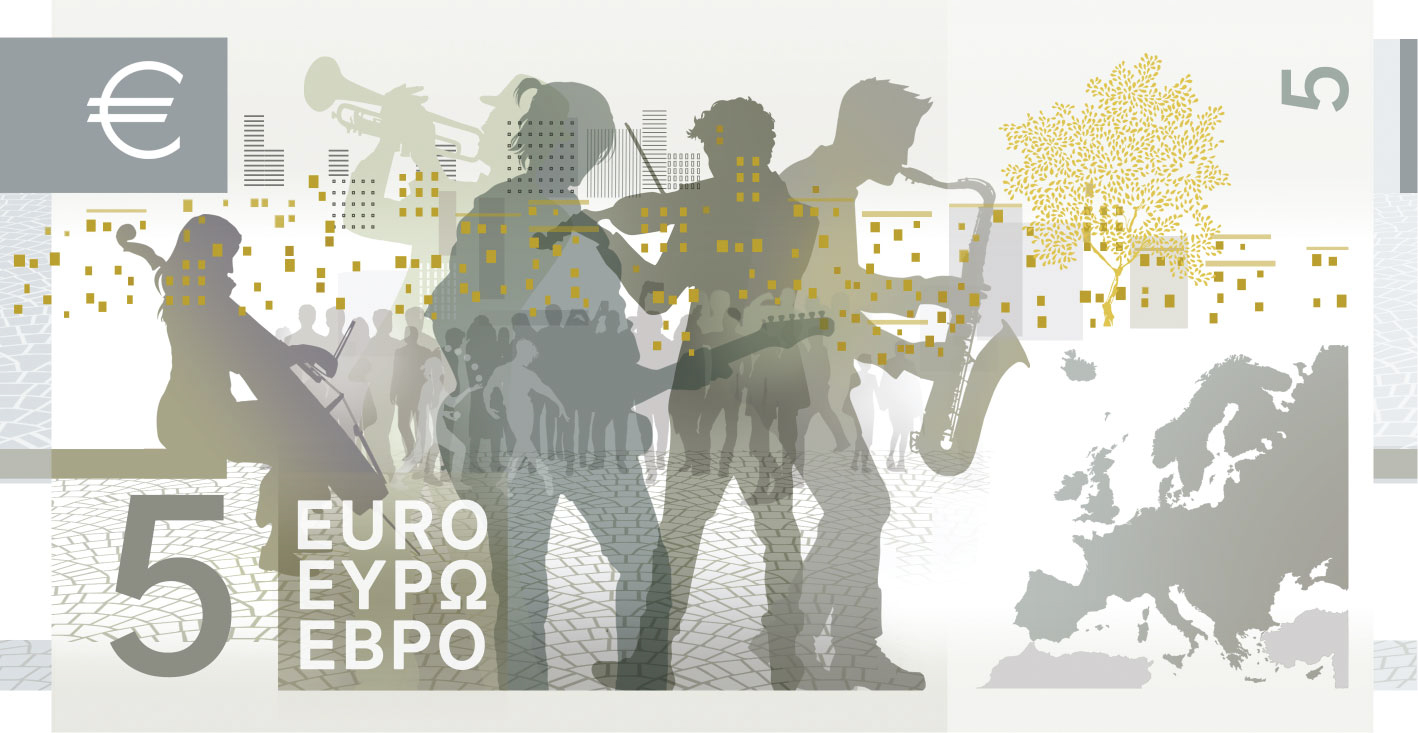 Noile bancnote Euro. Banca Europeană Centrală prezintă propunerile selectate pentru Euro 90 banknote design proposal e 5 back