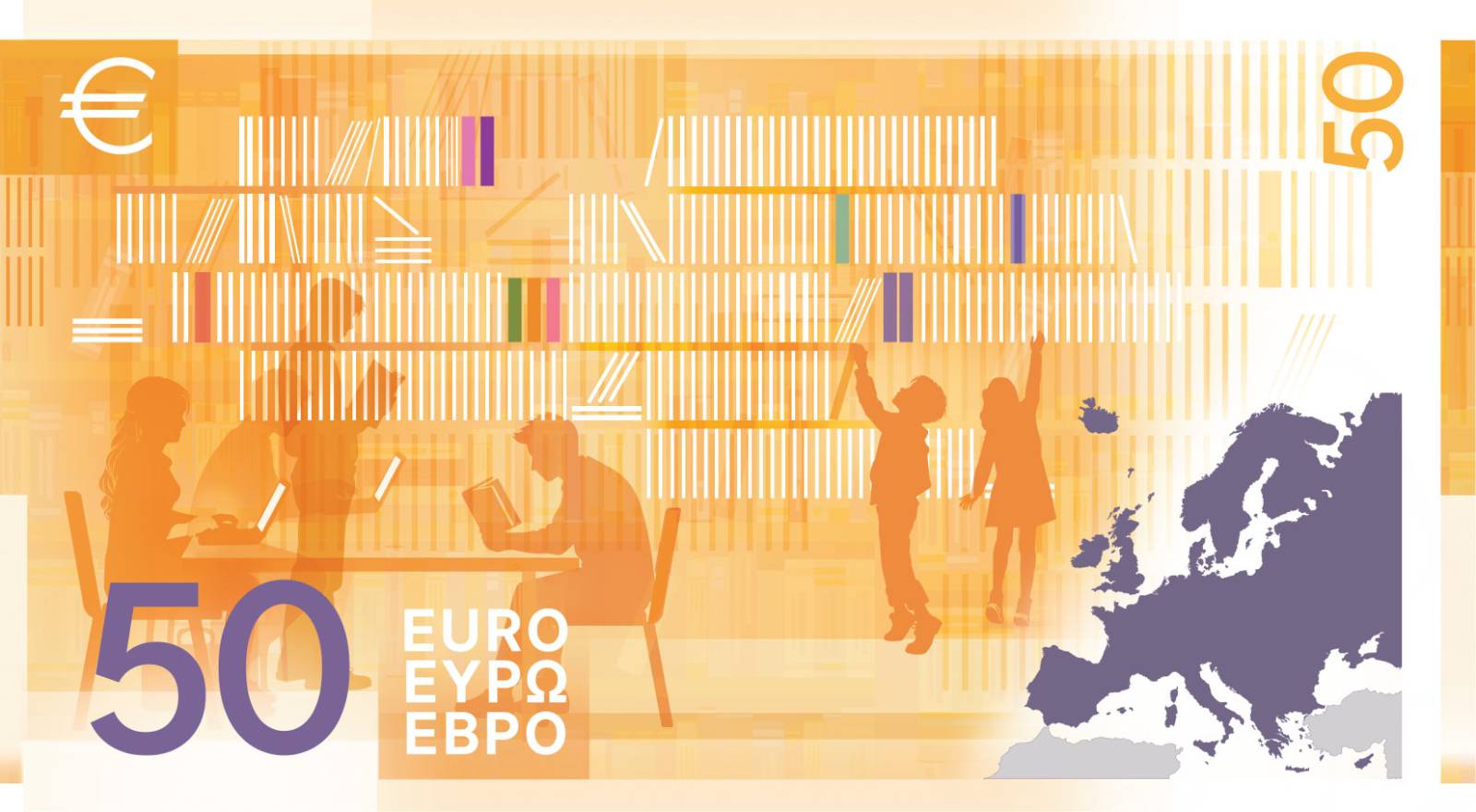Noile bancnote Euro. Banca Europeană Centrală prezintă propunerile selectate pentru Euro 18 banknote design proposal e 50 back