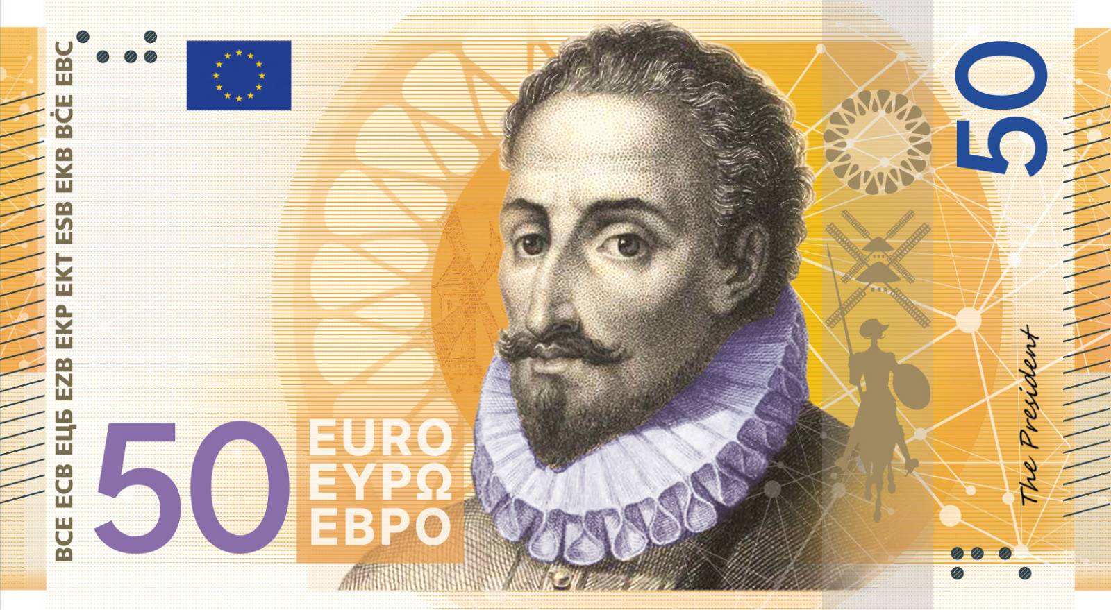 Noile bancnote Euro. Banca Europeană Centrală prezintă propunerile selectate pentru Euro 93 banknote design proposal e 50 front