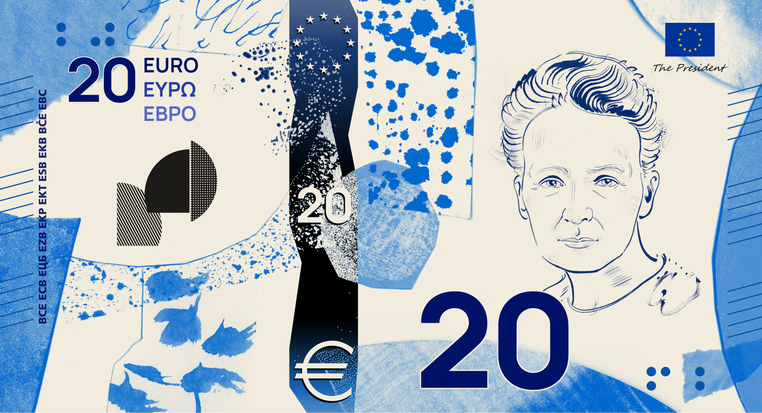 Noile bancnote Euro. Banca Europeană Centrală prezintă propunerile selectate pentru Euro 115 banknote design proposal f 20 front