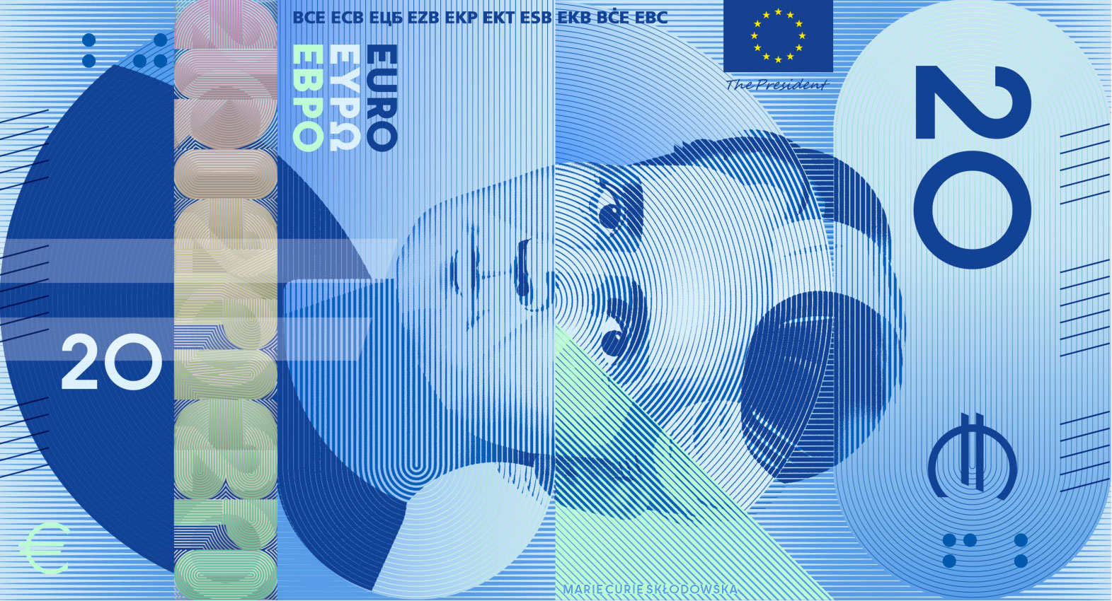 Noile bancnote Euro. Banca Europeană Centrală prezintă propunerile selectate pentru Euro 101 banknote design proposal g 20 front