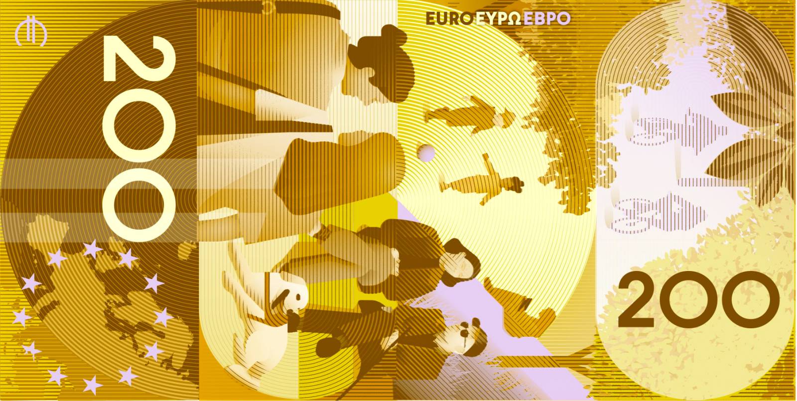 Noile bancnote Euro. Banca Europeană Centrală prezintă propunerile selectate pentru Euro 6 banknote design proposal g 200 back