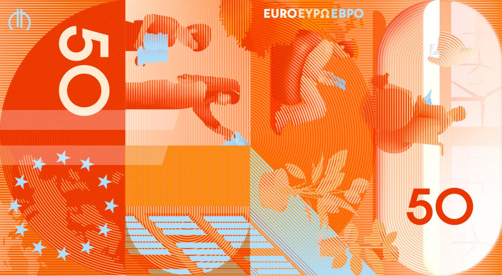 Noile bancnote Euro. Banca Europeană Centrală prezintă propunerile selectate pentru Euro 70 banknote design proposal g 50 back