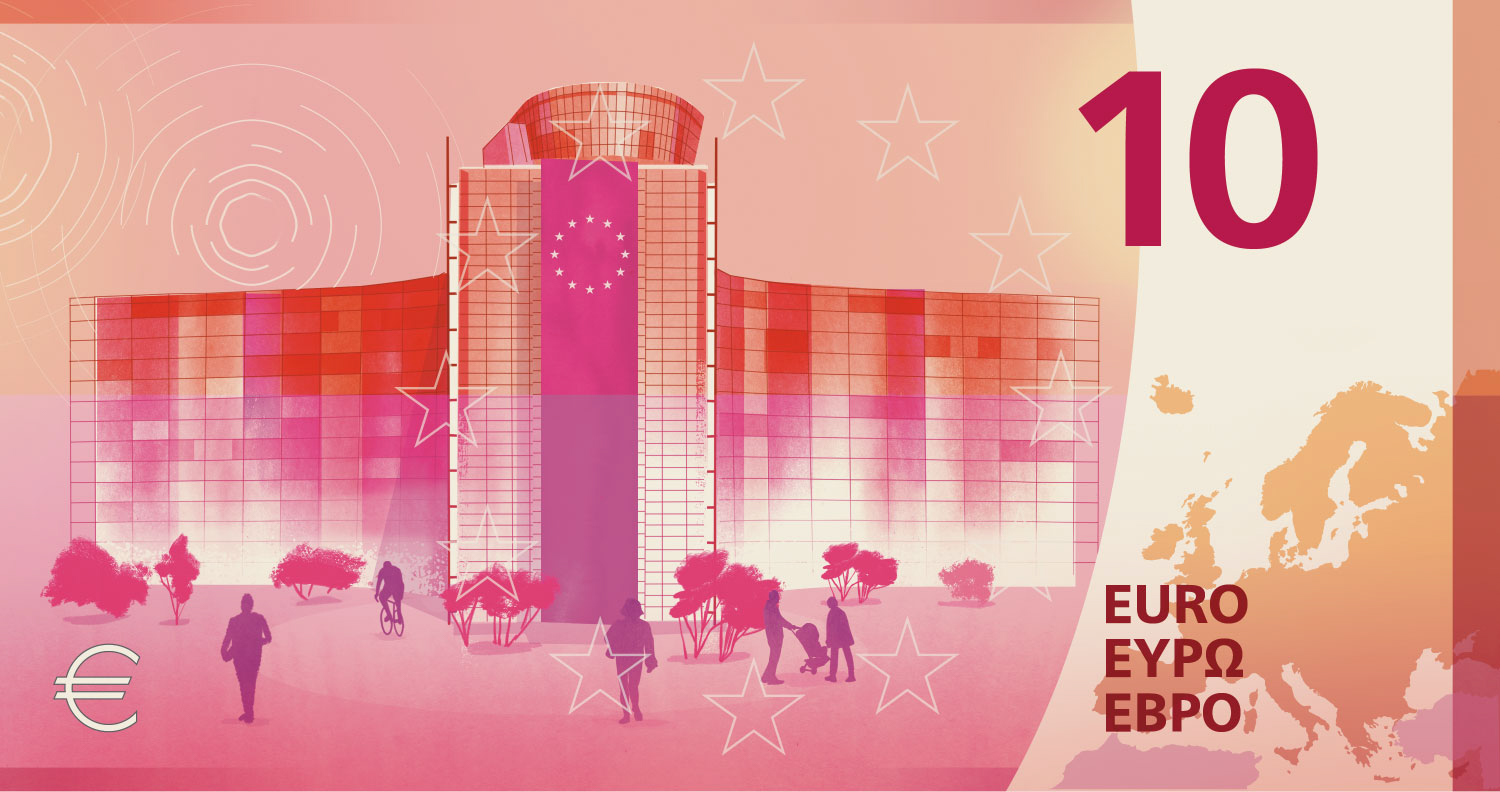 Noile bancnote Euro. Banca Europeană Centrală prezintă propunerile selectate pentru Euro 7 banknote design proposal h 10 back